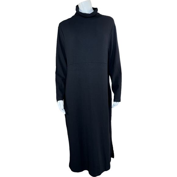 Women with Control Finespun Jersey Tummy Control Midi Dress Black TALL Large - Picture 1 of 11